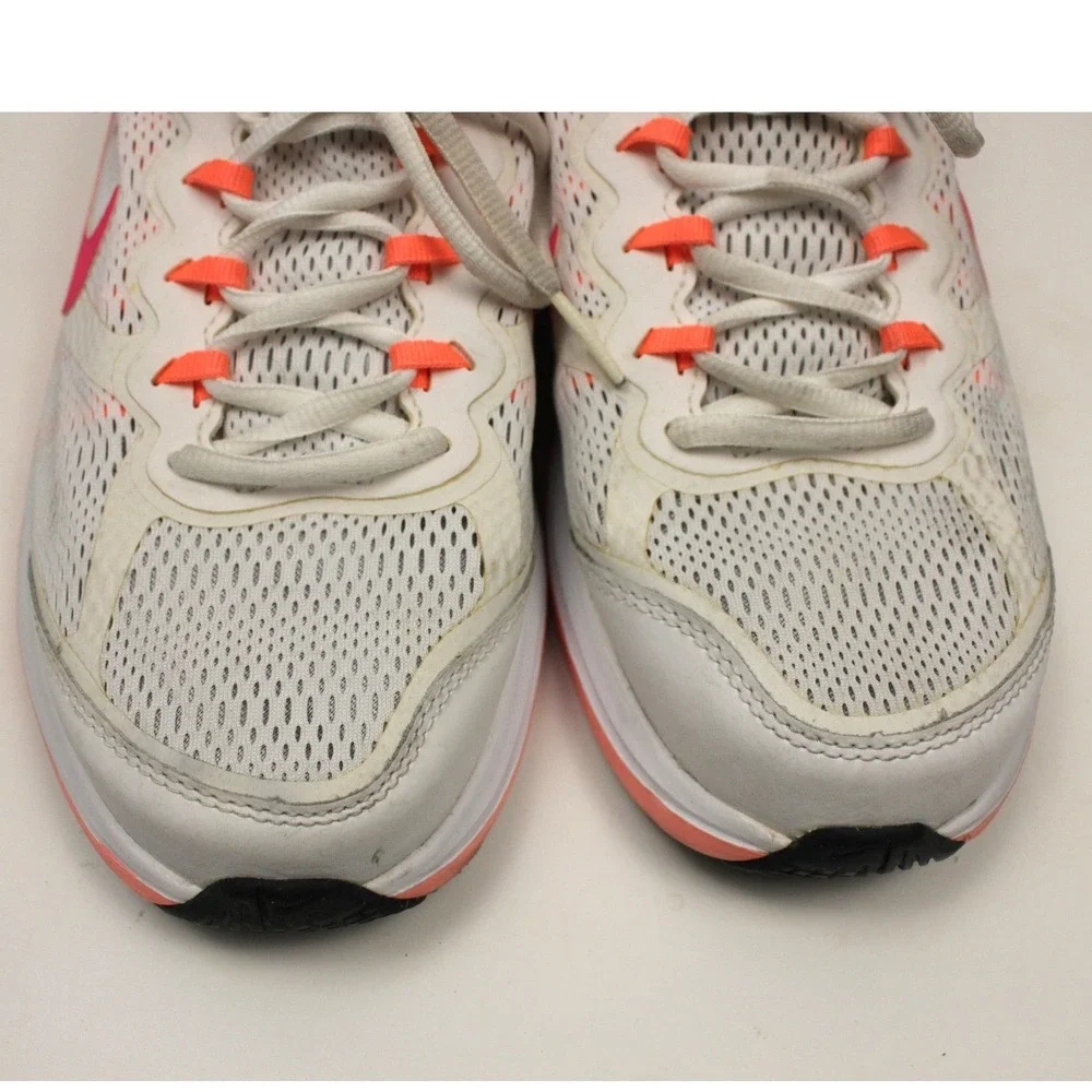 Nike‎ Dual Fusion Run 3 Womens 9 White Pink Orange Running Shoes Sneakers